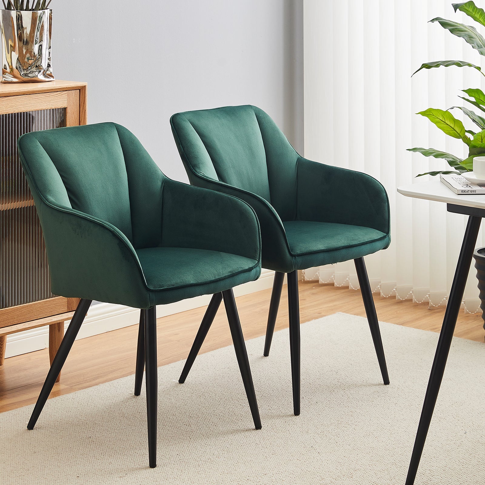 Earven Velvet Dining Chairs [Set of 2]