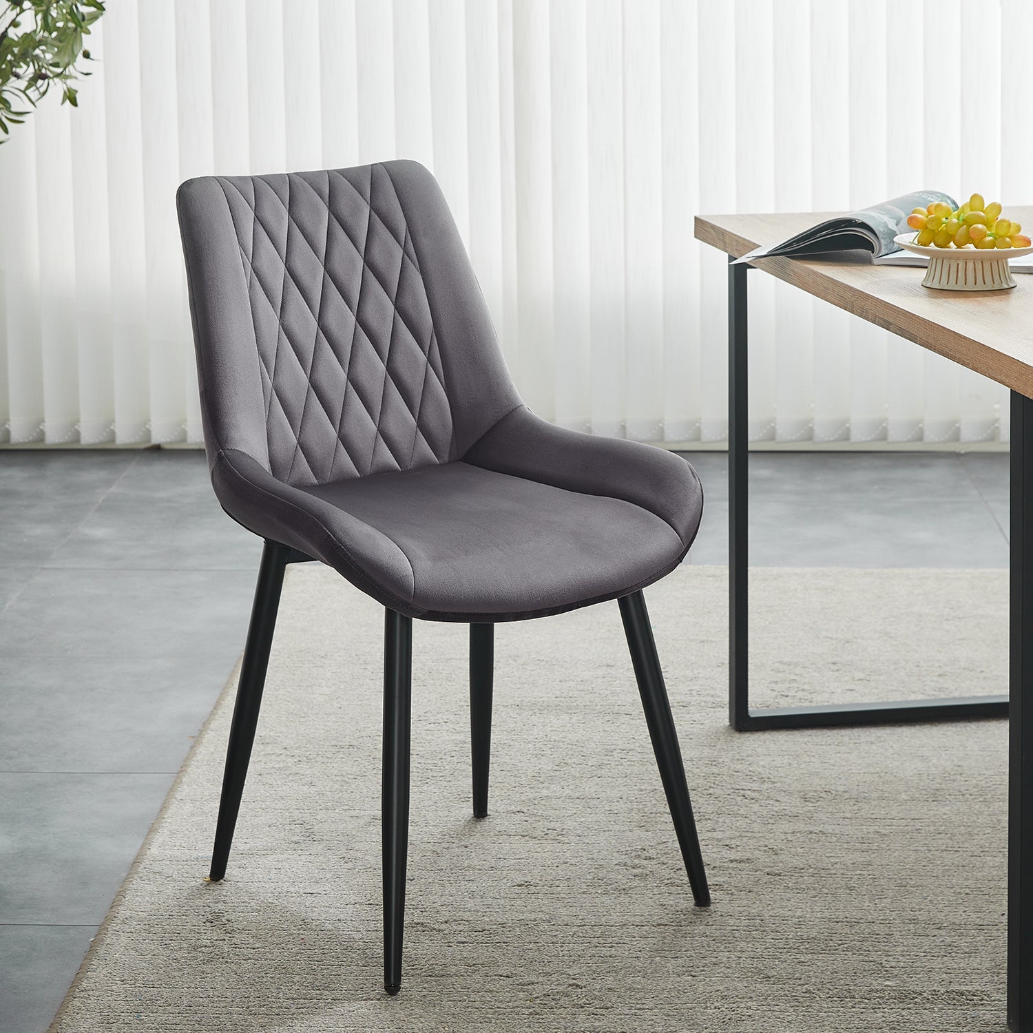 Carl Velvet Dining Chairs [Set of 2]