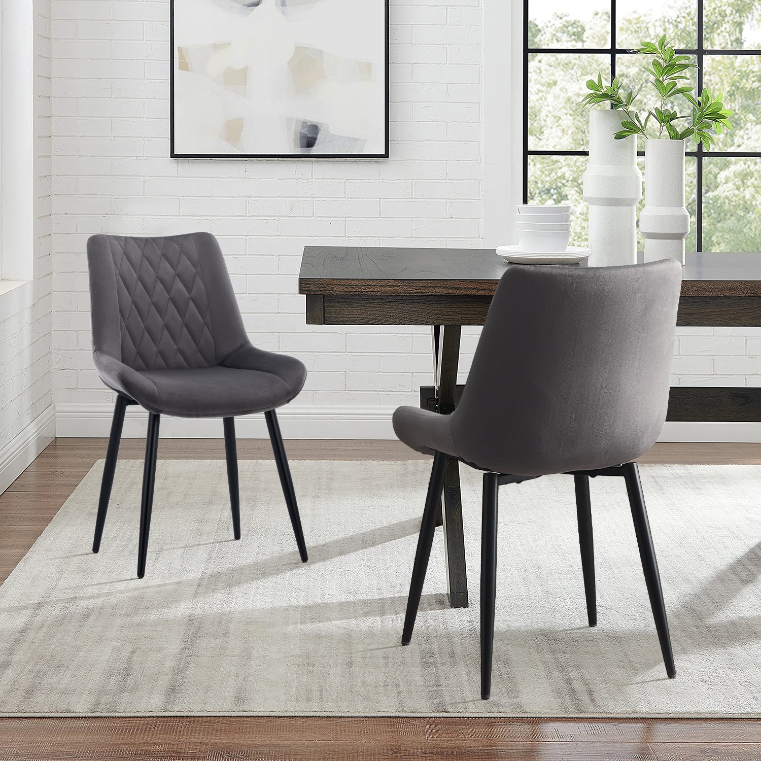 Carl Velvet Dining Chairs [Set of 2]