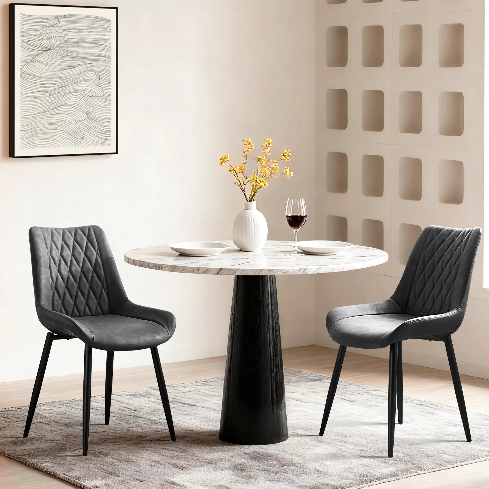Carl Faux Leather Dining Chairs