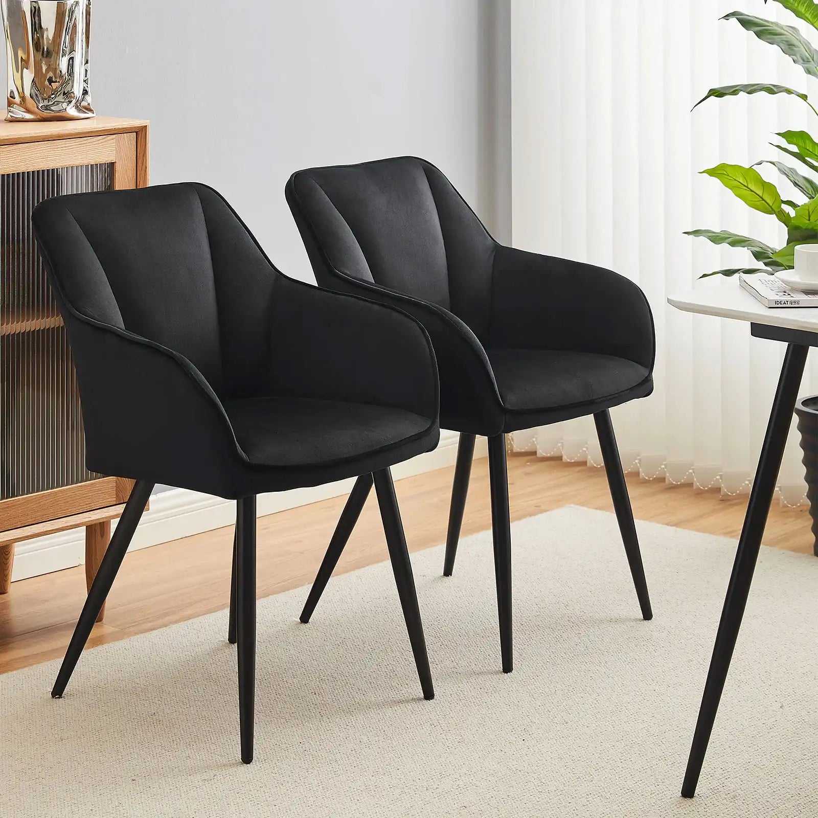 Earven Velvet Dining Chairs [Set of 2]