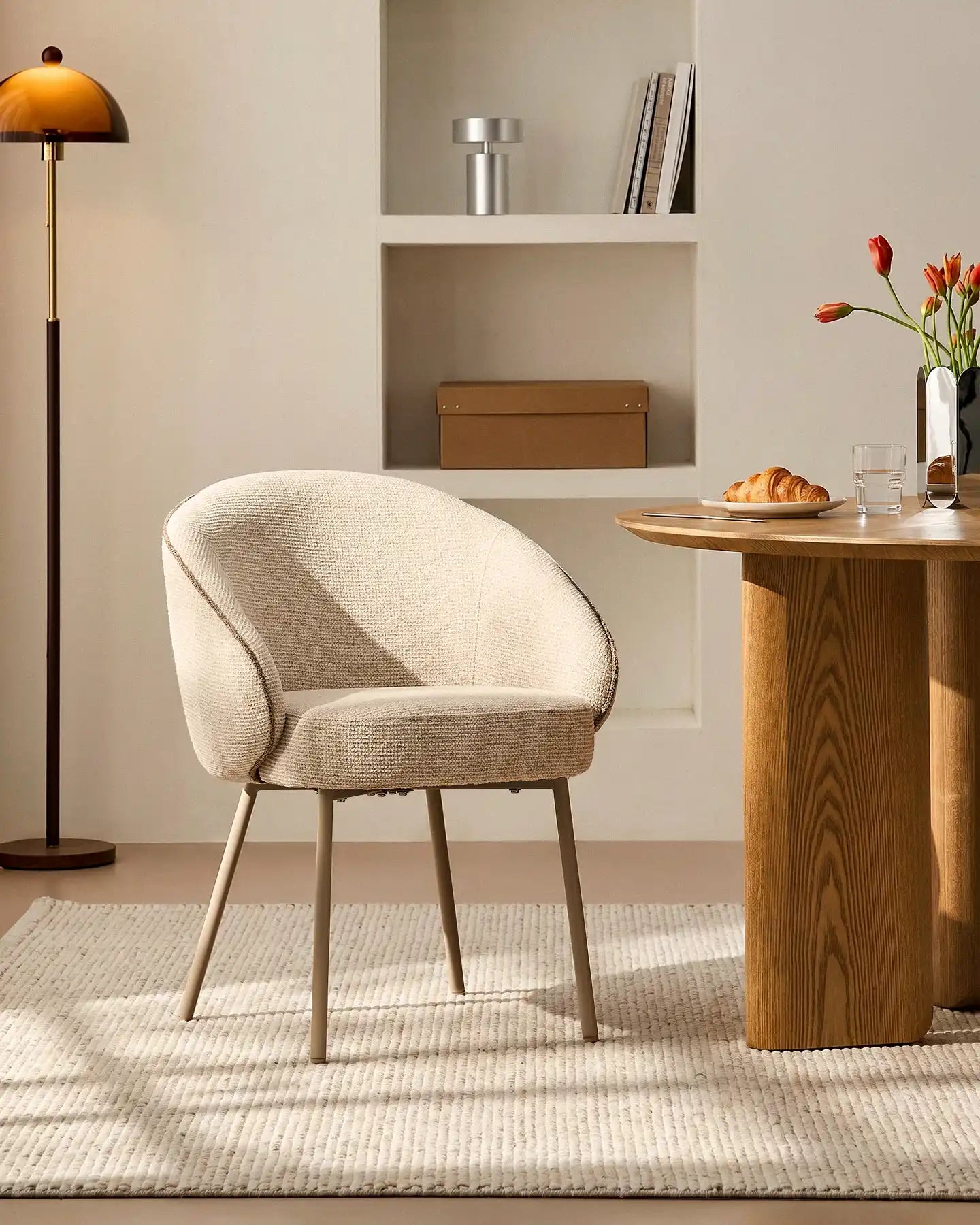 Elowen Cream & Brown Dining Chair