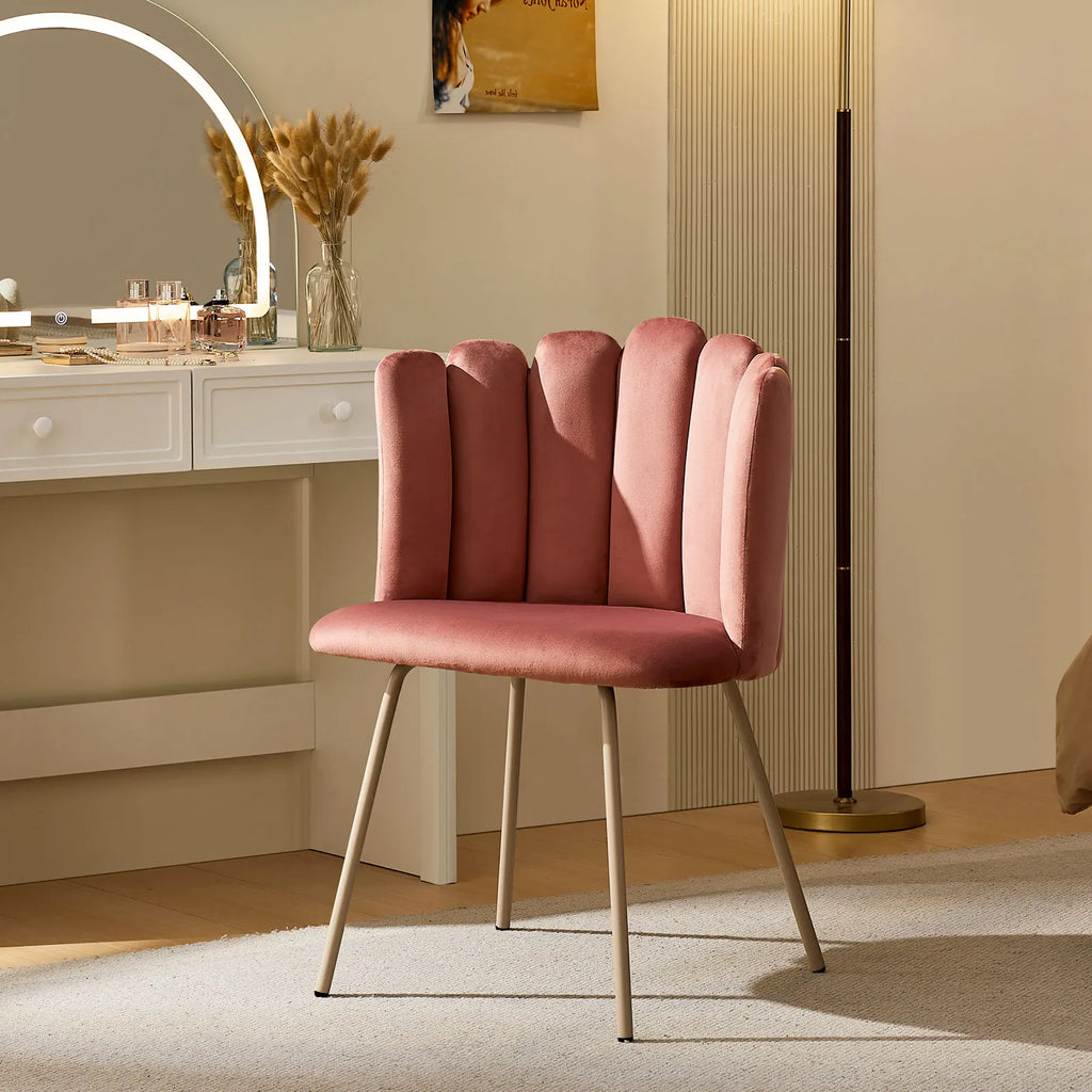 Fleur Pink Velvet Side Chair