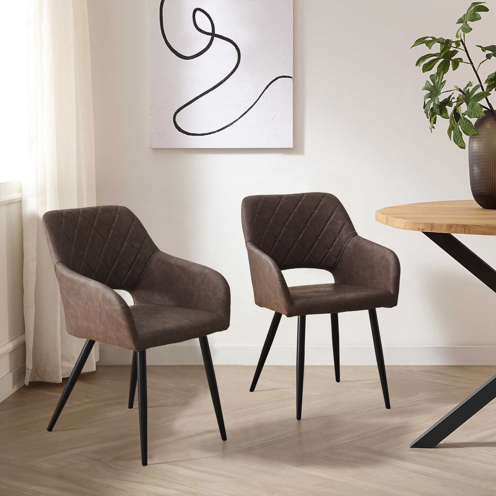 Kieran Faux Leather Dining Chairs [Set of 2]