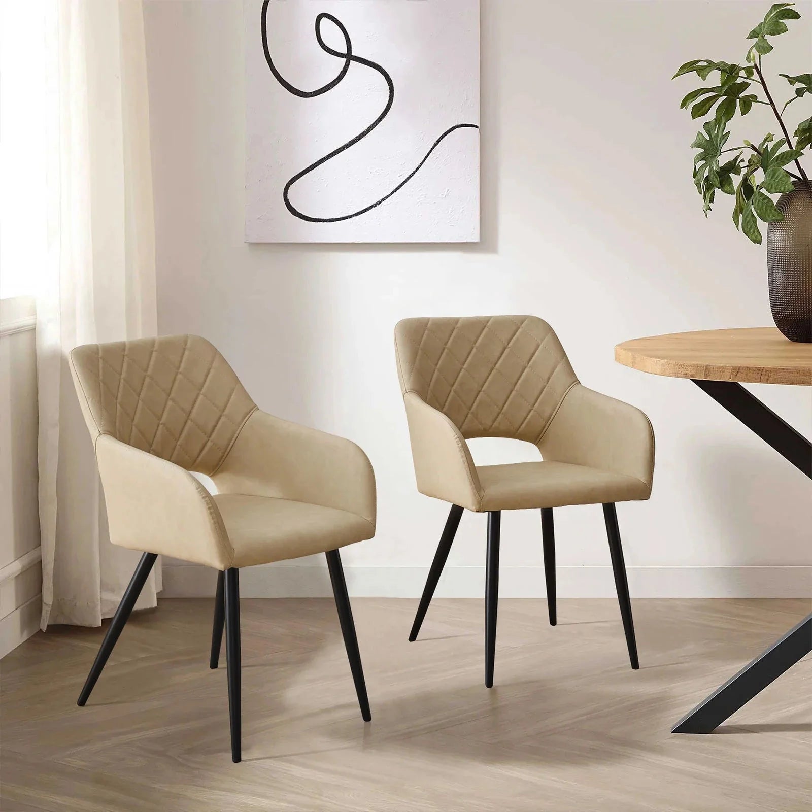 Kieran Faux Leather Dining Chairs [Set of 2]